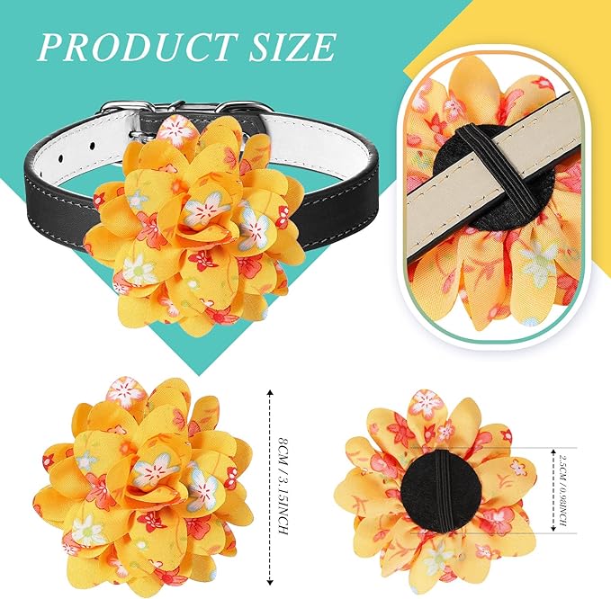 Bulk 10Pcs Silk Flowers Pet Flower Bow Ties Collar Flowers for Wedding Photo Prop Wholesale
