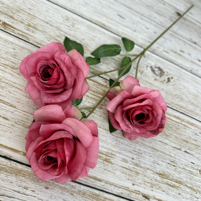 Bulk 25" Princess Diana Dusty Rose Spray Stems Silk Flowers Artificial Wholesale