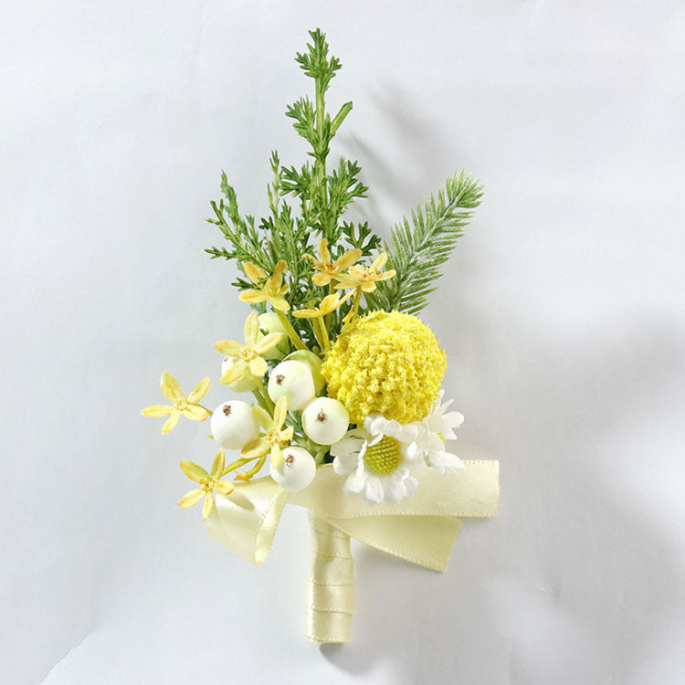 Bulk Yellow Corsage and Boutonniere Rustic Vintage Weddings Proms Wholesale