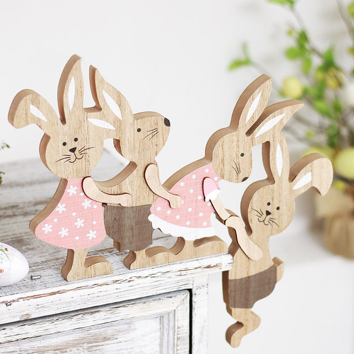 Bulk Easter Bunny Natural Wooden Table Centerpiece Wholesale