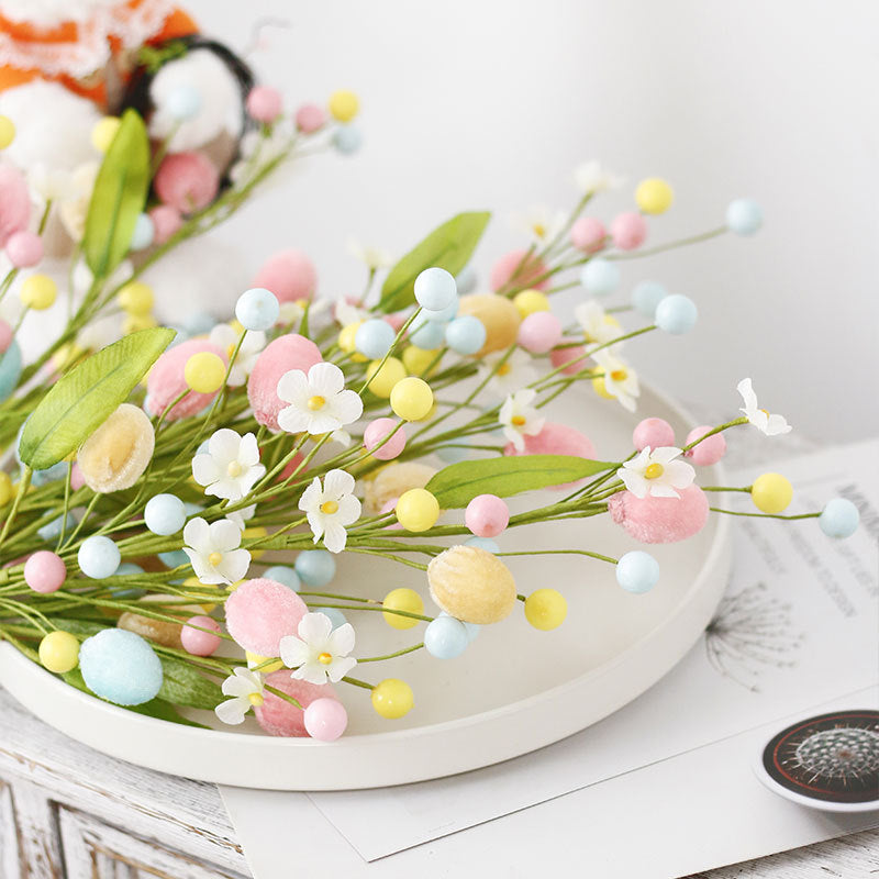 Tiges de Pâques en vrac Buisson Floral artificiel Arrangement de Joyeuses Pâques Décoration de fête En gros