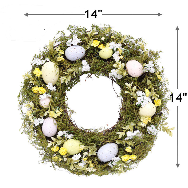 Bulk 14" Easter Egg Wreath Rattan Wreath Handmade Spring Wreath Wholesale