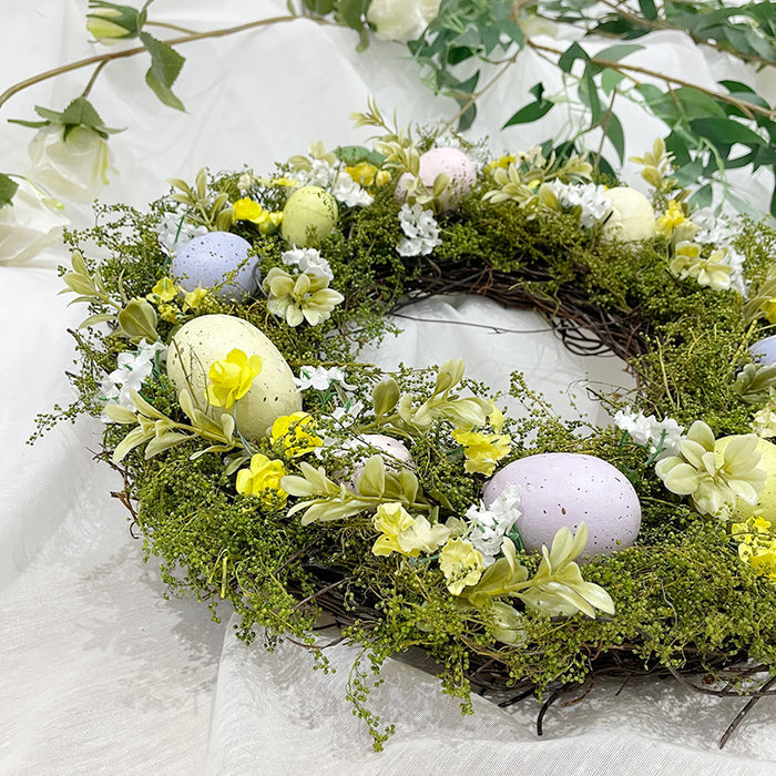 Bulk 14" Easter Egg Wreath Rattan Wreath Handmade Spring Wreath Wholesale
