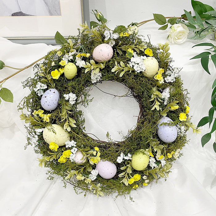 Bulk 14" Easter Egg Wreath Rattan Wreath Handmade Spring Wreath Wholesale