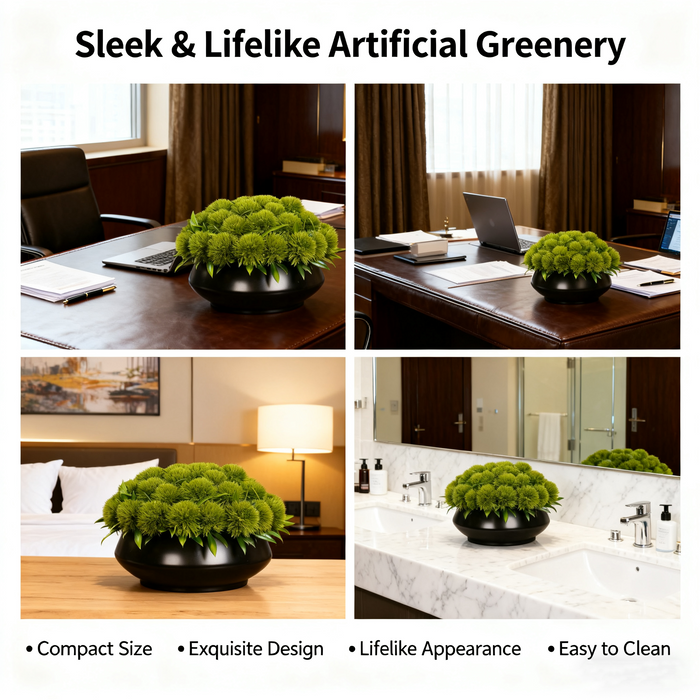 Bulk Artificial Greenery Floral Arrangement with Vase for Guest Rooms, Suites & Bathroom Wholesale