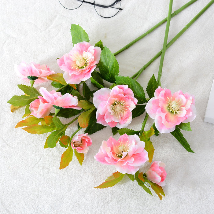 Bulk 20 inches Tall Eranthis Stems Artificial Eranthis Silk Flowers Wholesale