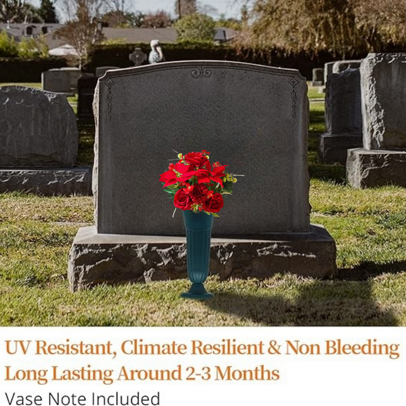 Bulk Exclusive 19 inches Tall Christmas Poinsettia Bush Bouquet Velvet Silk Flowers Wholesale