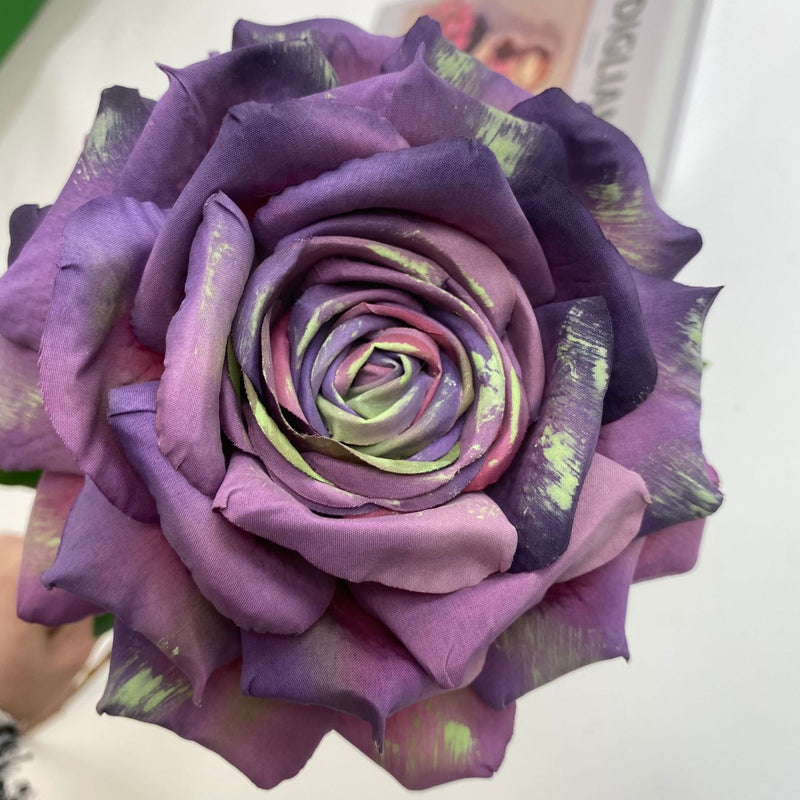 Bulk Exclusive 40Pcs Retro 1970s Theme Teal Tea Rose Long Stems Silk Flowers Artificial Wholesale