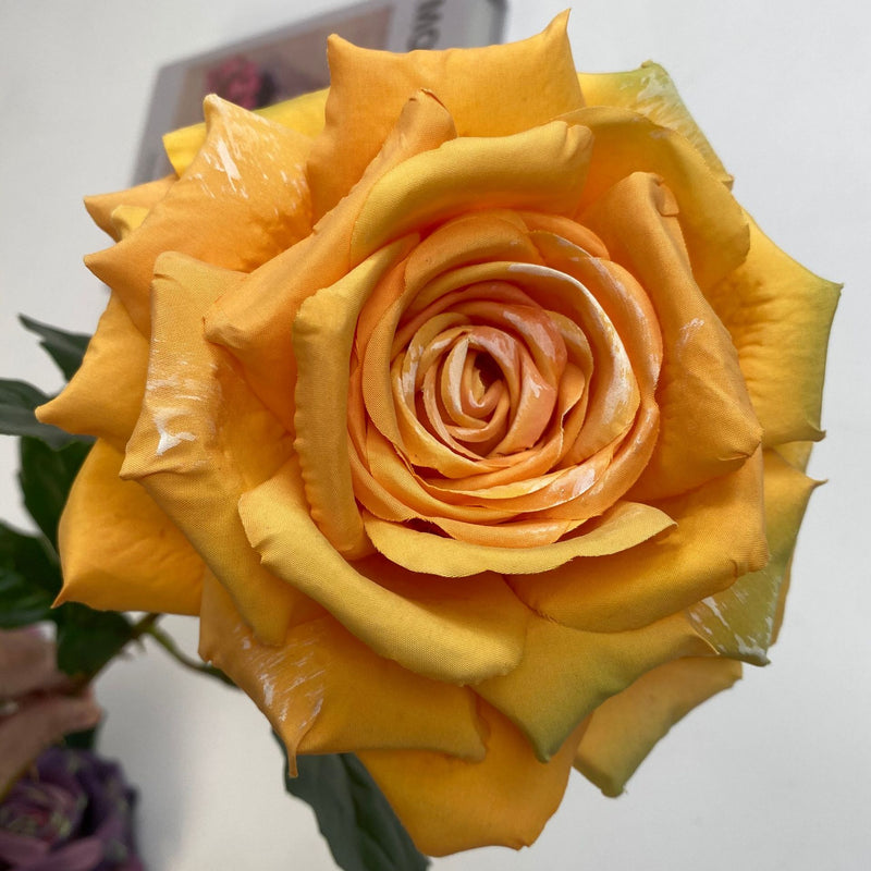 Bulk Exclusive 40Pcs Retro 1970s Theme Teal Tea Rose Long Stems Silk Flowers Artificial Wholesale