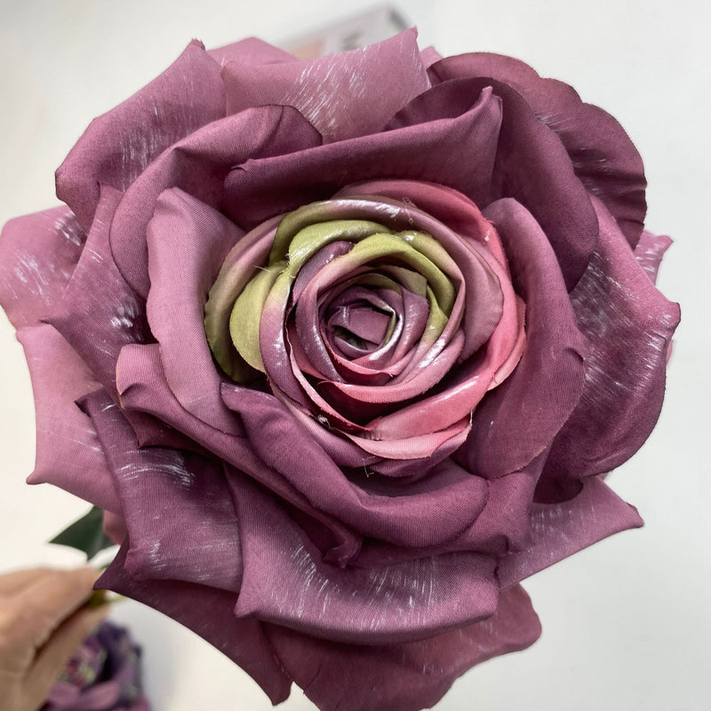 Bulk Exclusive 40Pcs Retro 1970s Theme Teal Tea Rose Long Stems Silk Flowers Artificial Wholesale