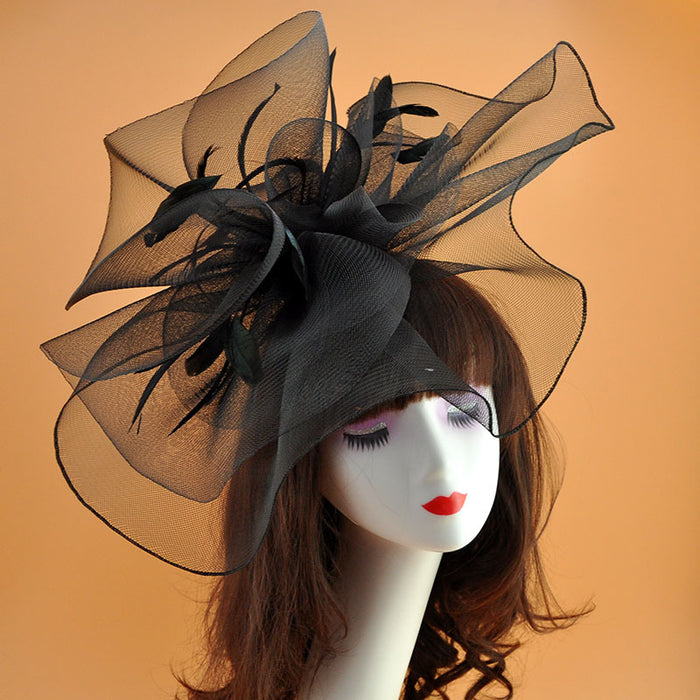 Bulk Extra Large Artificial Flower Hat Feather Mesh Net Veil for DIY Wedding Tea Centerpieces Wholesale