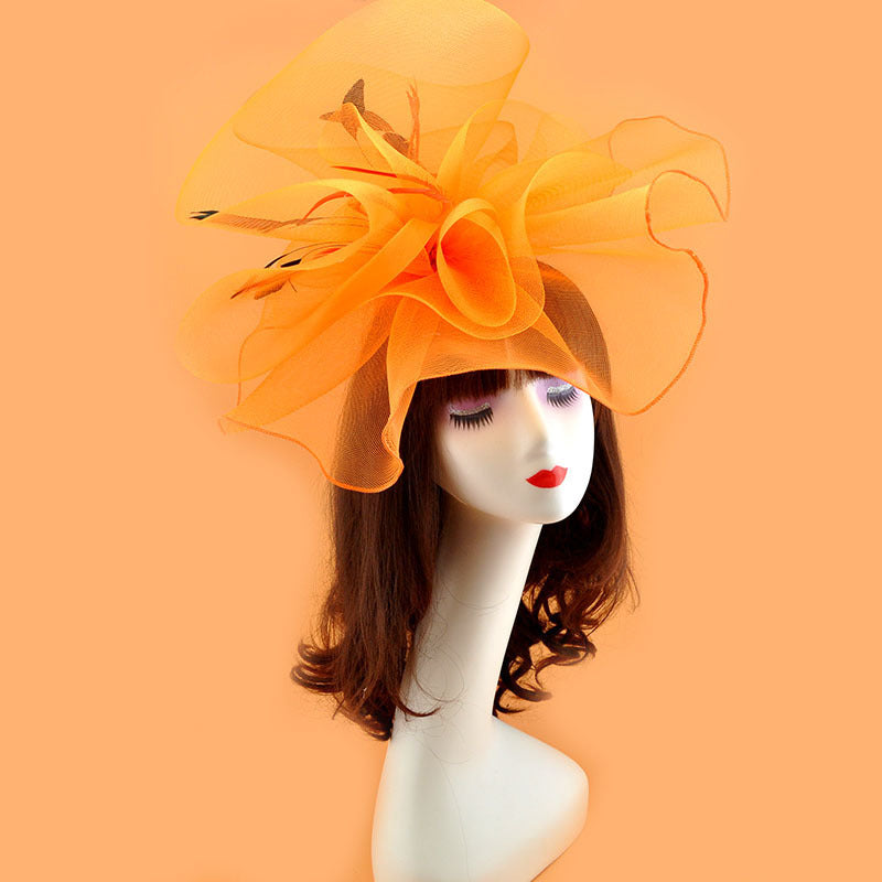 Bulk Extra Large Artificial Flower Hat Feather Mesh Net Veil for DIY Wedding Tea Centerpieces Wholesale