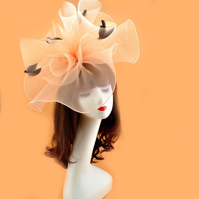 Bulk Extra Large Artificial Flower Hat Feather Mesh Net Veil for DIY Wedding Tea Centerpieces Wholesale