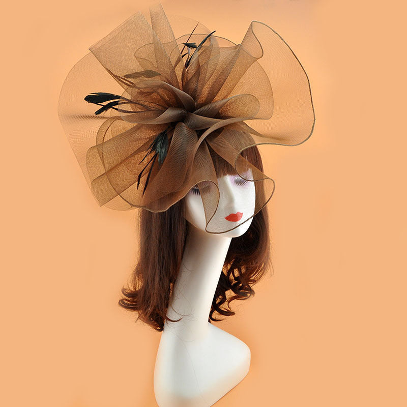 Bulk Extra Large Artificial Flower Hat Feather Mesh Net Veil for DIY Wedding Tea Centerpieces Wholesale