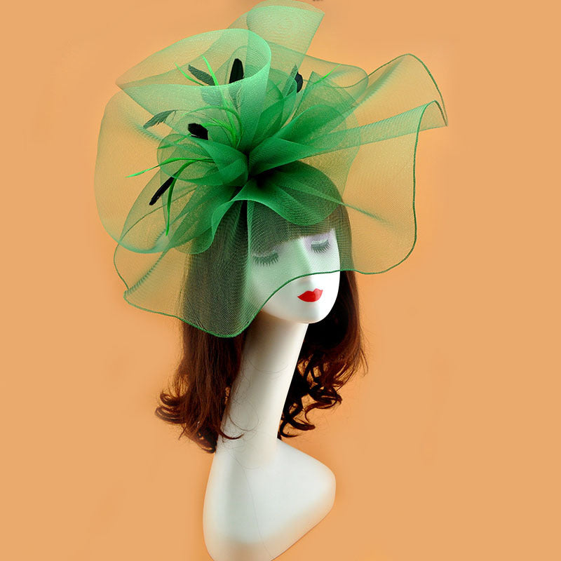 Bulk Extra Large Artificial Flower Hat Feather Mesh Net Veil for DIY Wedding Tea Centerpieces Wholesale