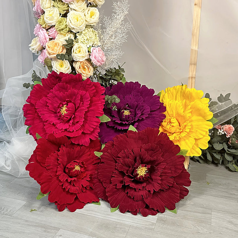 Bulk 2025 Modern Romance Wedding 31" Extra Large Giant Artificial Peony Stems Decoration Wholesale