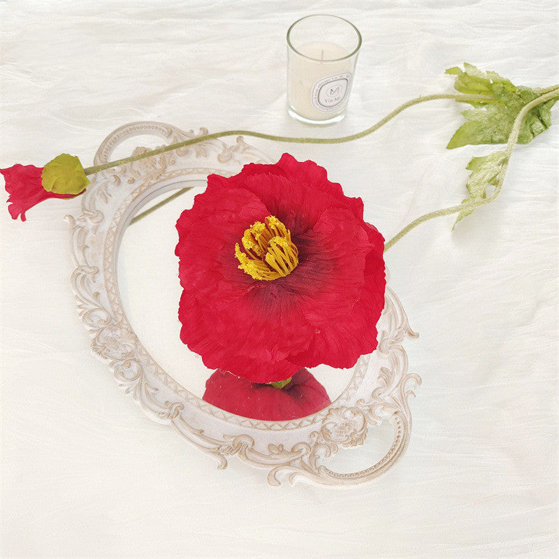 Bulk Extra Large 41" Poppy Long Stems Artificial Silk Flowers for Tall Vases Wholesale