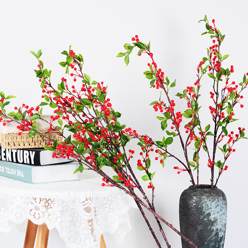 Branches de baies sacrées extra longues en vrac de 35 pouces de hauteur avec feuilles Fleurs de Noël en gros