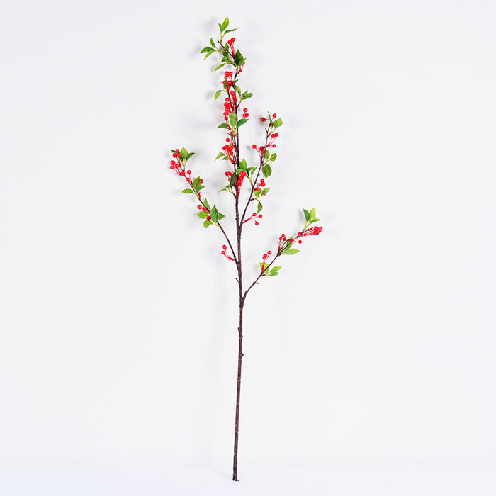 Bulk Extra Long 35 inches Tall Holy Berries Branches With Leaves Christmas Flowers Wholesale