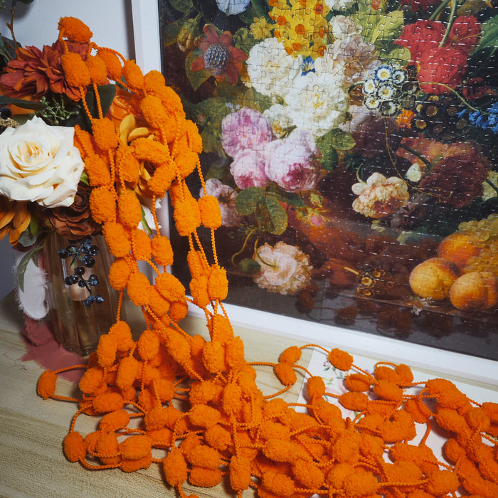Guirnalda de caléndula extralarga de 43 yardas, exclusiva a granel, arreglos florales de hebras largas, caléndula artificial para decoración de manto de otoño para fiesta de boda DIY