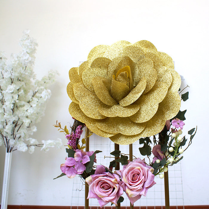 Bulk Extra Size Rose Glitter Flower Head Photo Mall Prop Wholesale