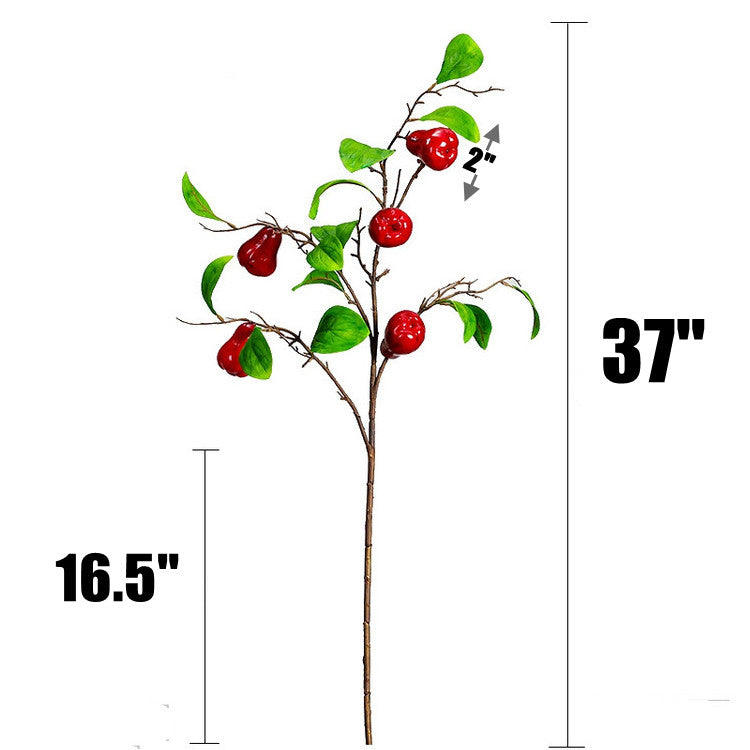 Bulk 37" Extra Tall Artificial Wax Apple Fruit Stems for Floor Vase Decor Wholesale