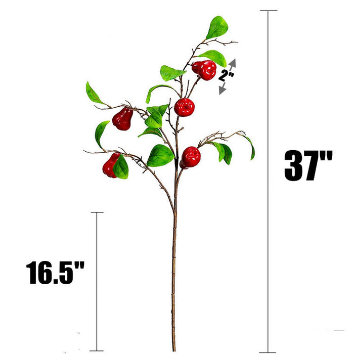 Bulk 37" Extra Tall Artificial Wax Apple Fruit Stems for Floor Vase Decor Wholesale