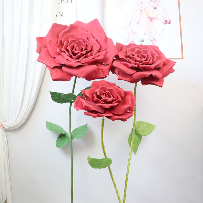 Bulk Extra Large Giant Artificial Rose Flower Heads for Wedding Party Photography Mall Shop Wholesale