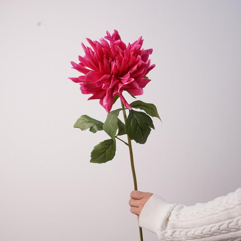 Premium 23.6" Real Touch Dahlia Stem - Lifelike Silk Floral Arrangements for Weddings & Home Decor