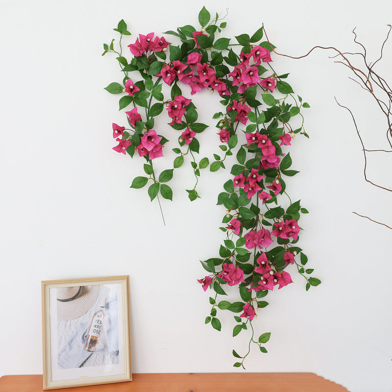 Bulk 59 Inch Artificial Bougainvillea Hanging Vines UV Resistant Fake Flowers for Outdoor Decor Wholesale