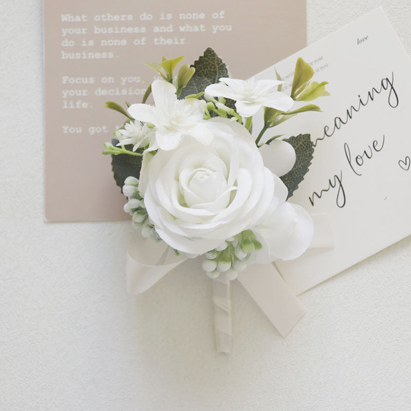 Bulk White Corsage and Boutonniere Rustic Vintage Weddings Proms Wholesale