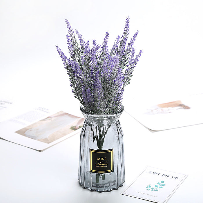 A granel 5 piezas de lavanda púrpura arbustos flor lila artificial para el ramo de la boda centros de mesa de bricolaje y decoración de arreglos florales al por mayor 