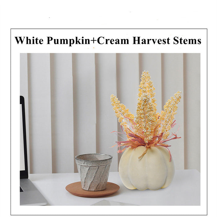 Bulk 10pcs Harvest Festival Ornaments Fake Pumpkin Flower Arrangements Wholesale