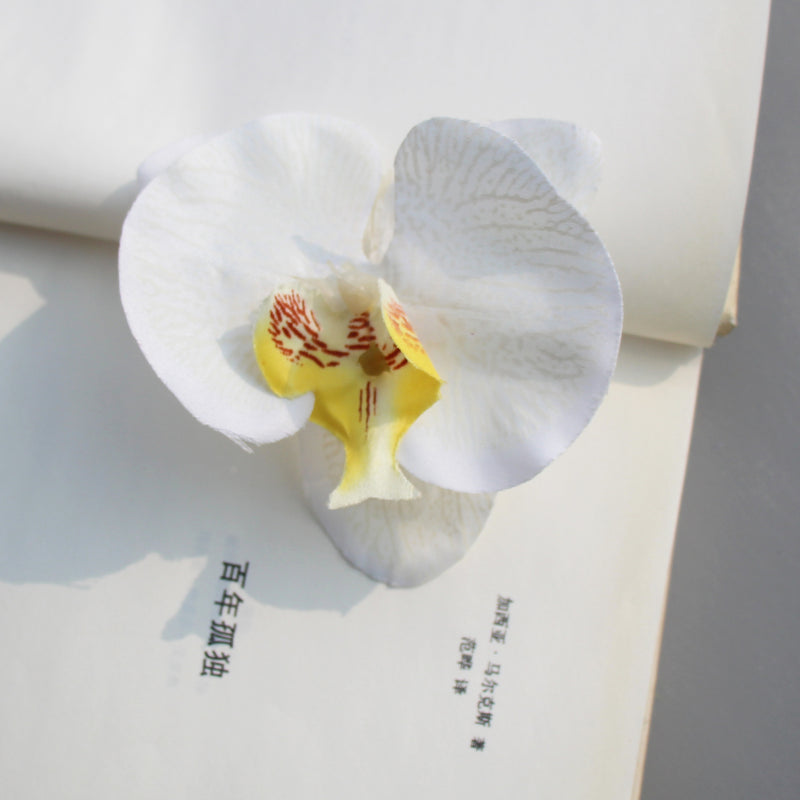 Cabezas de flores artificiales a granel 20 piezas cabezas de orquídeas mariposa Phalaenopsis para manualidades de pasteles al por mayor