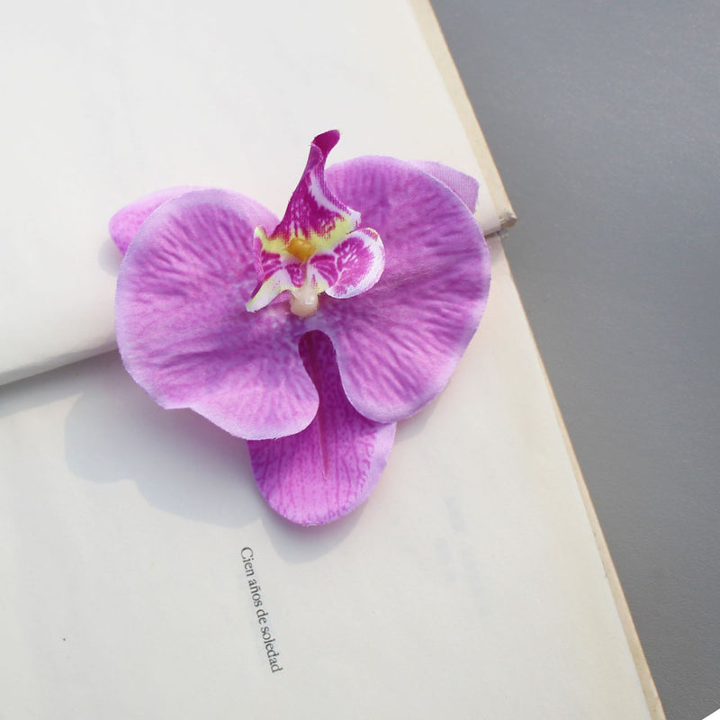 Cabezas de flores artificiales a granel 20 piezas cabezas de orquídeas mariposa Phalaenopsis para manualidades de pasteles al por mayor