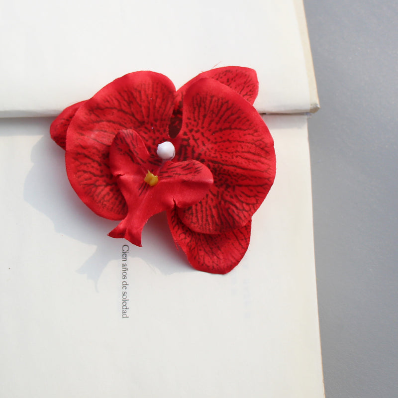 Cabezas de flores artificiales a granel 20 piezas cabezas de orquídeas mariposa Phalaenopsis para manualidades de pasteles al por mayor