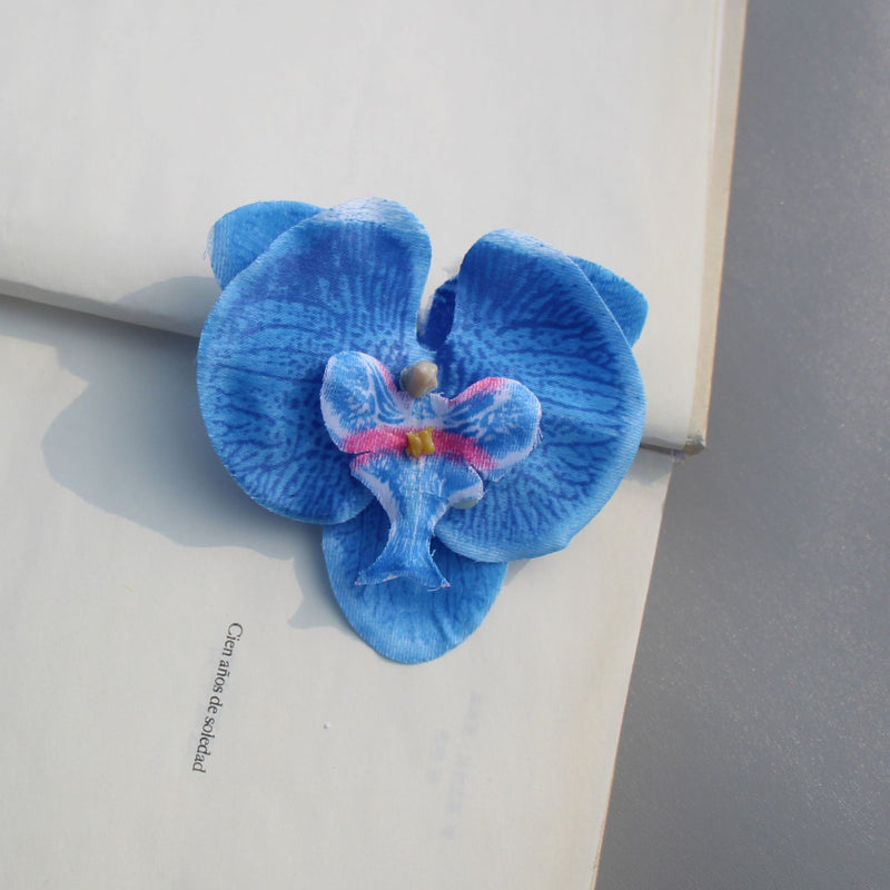 Cabezas de flores artificiales a granel 20 piezas cabezas de orquídeas mariposa Phalaenopsis para manualidades de pasteles al por mayor