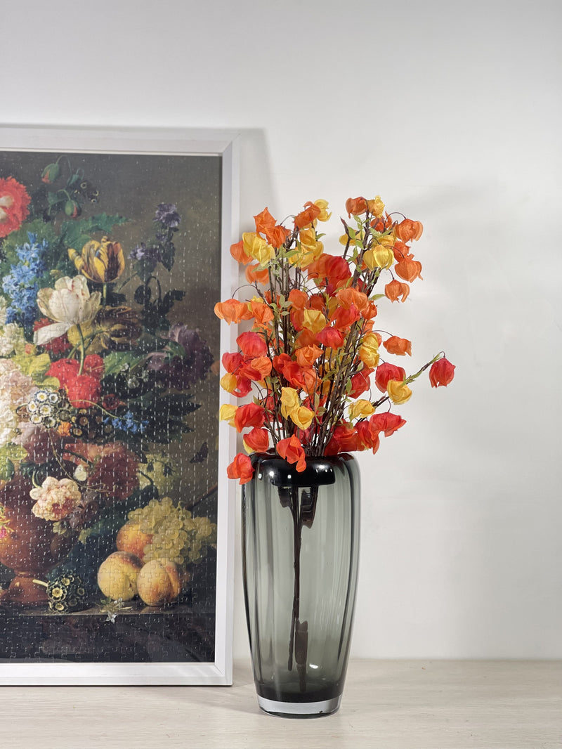 Bulk Exclusive 2Pcs Fall Artificial Flower Lantern Fruit Bush Floral Arrangement for Home Wedding Thanksgiving Decoration Wholesale