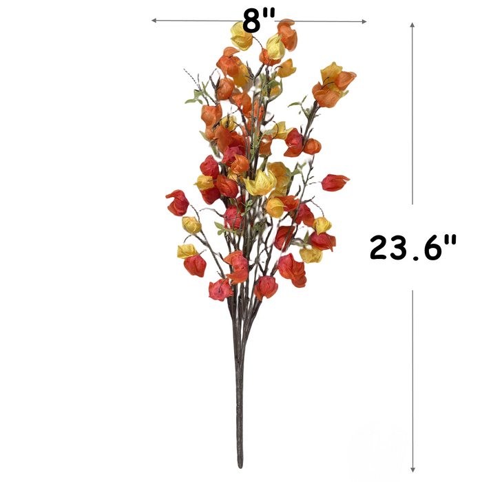 Bulk Exclusive 2Pcs Fall Artificial Flower Lantern Fruit Bush Floral Arrangement for Home Wedding Thanksgiving Decoration Wholesale