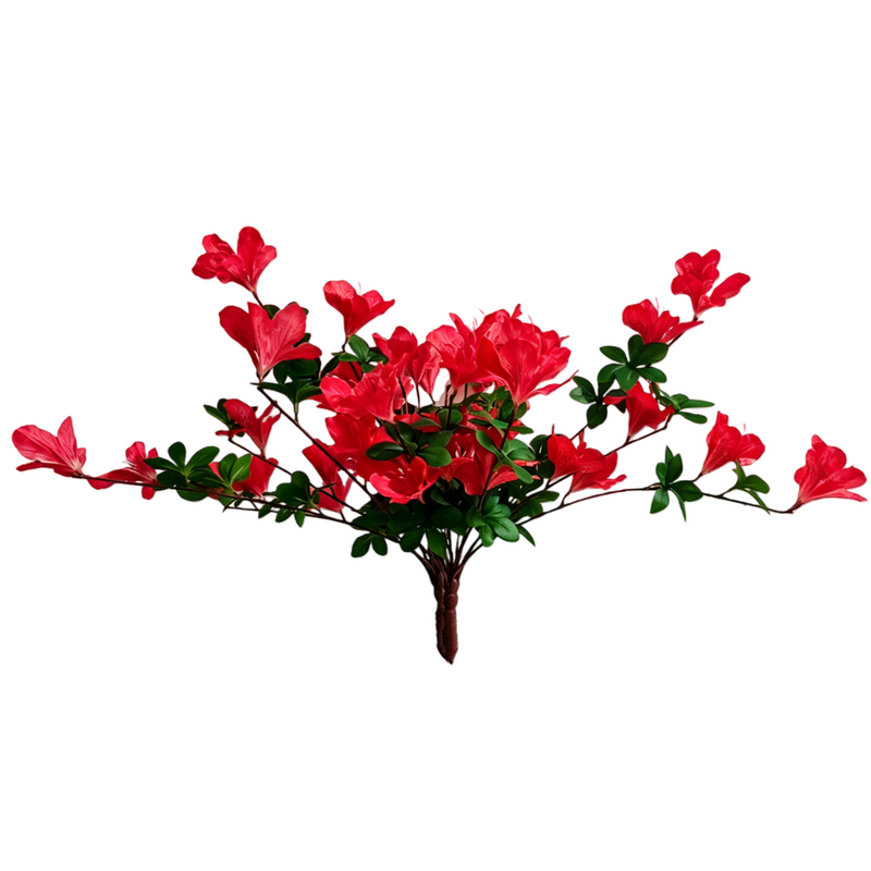 Bulk 2pcs Realistic Faux Azalea Hanging Flowers – UV Resistant & No Fade, Artificial Silk Blooms for Home, Garden, Balcony & Yard Wholesale