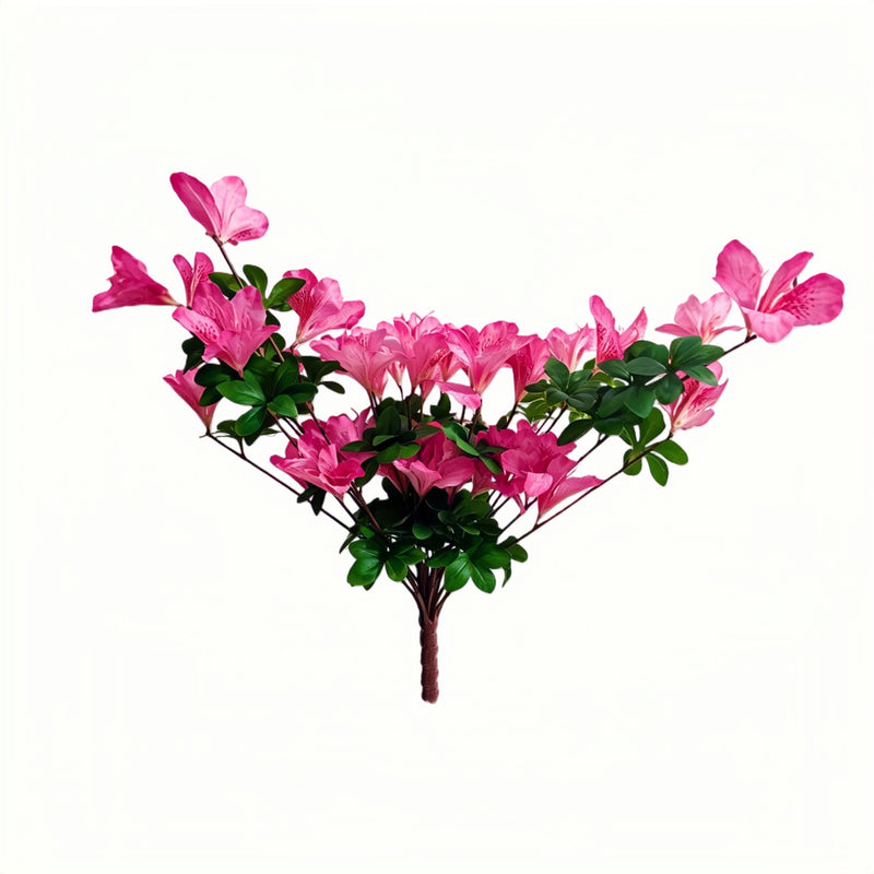 Bulk 2pcs Realistic Faux Azalea Hanging Flowers – UV Resistant & No Fade, Artificial Silk Blooms for Home, Garden, Balcony & Yard Wholesale