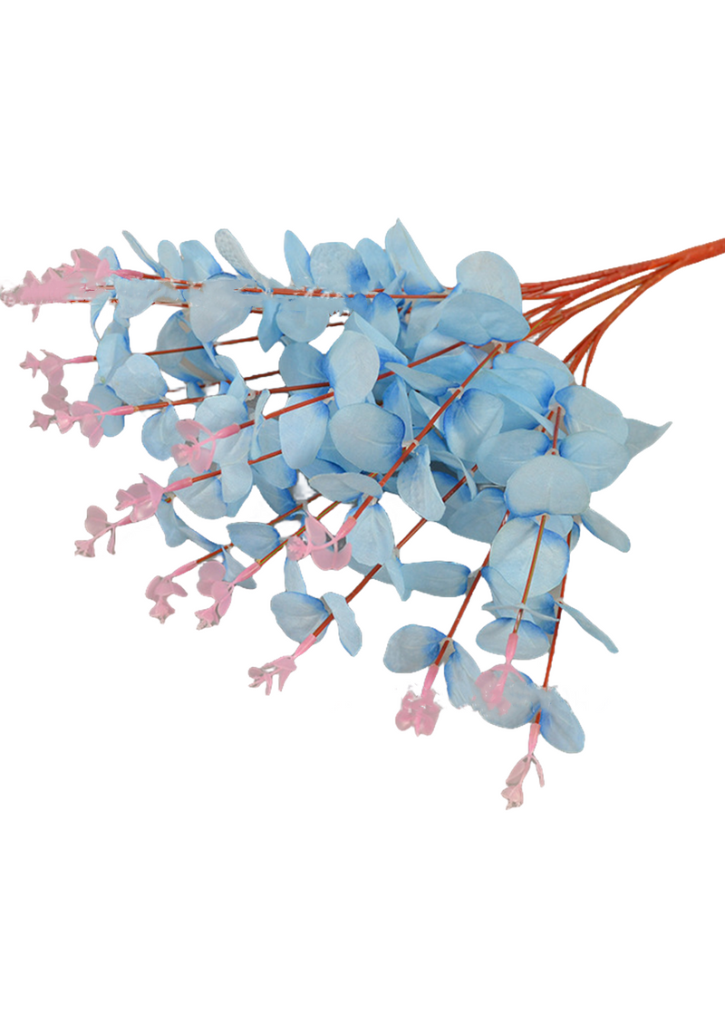 Buisson d'eucalyptus artificiel en vrac de 18 pouces, plantes noires, arrangements d'automne et d'hiver orange, vente en gros