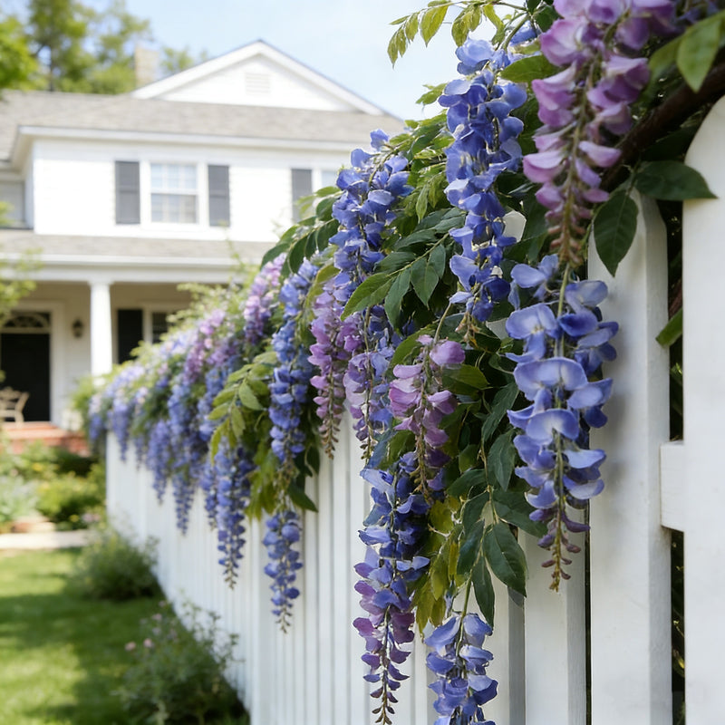 outdoor hanging vine plants UV Resistant Artificial Wisteria Stems