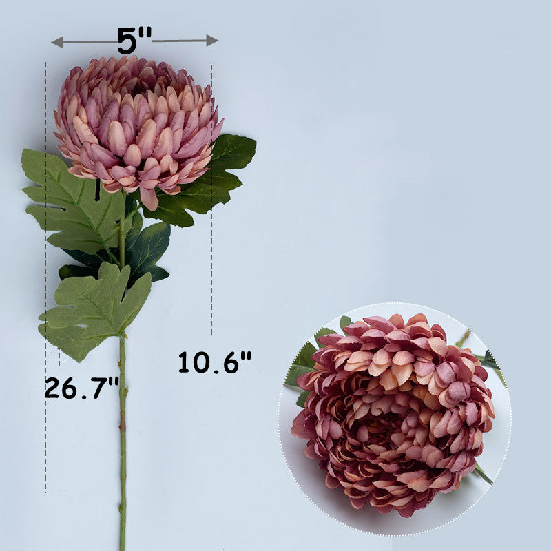 Lot de 5 tiges de bourgeons de fleurs artificielles Kiku, 14 couleurs, tiges de chrysanthème, fleurs d'automne, centre de table, vente en gros