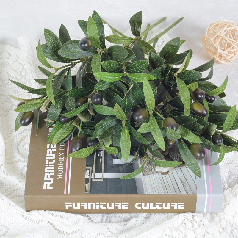 Feuilles d'olivier en vrac 15" Tiges Branches d'arbre Plantes artificielles Vente en gros