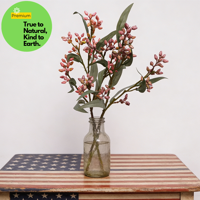 Premium 21" Realistic Eucalyptus Fruit Branches - Lifelike Floral Arrangements for Weddings & Home Decor