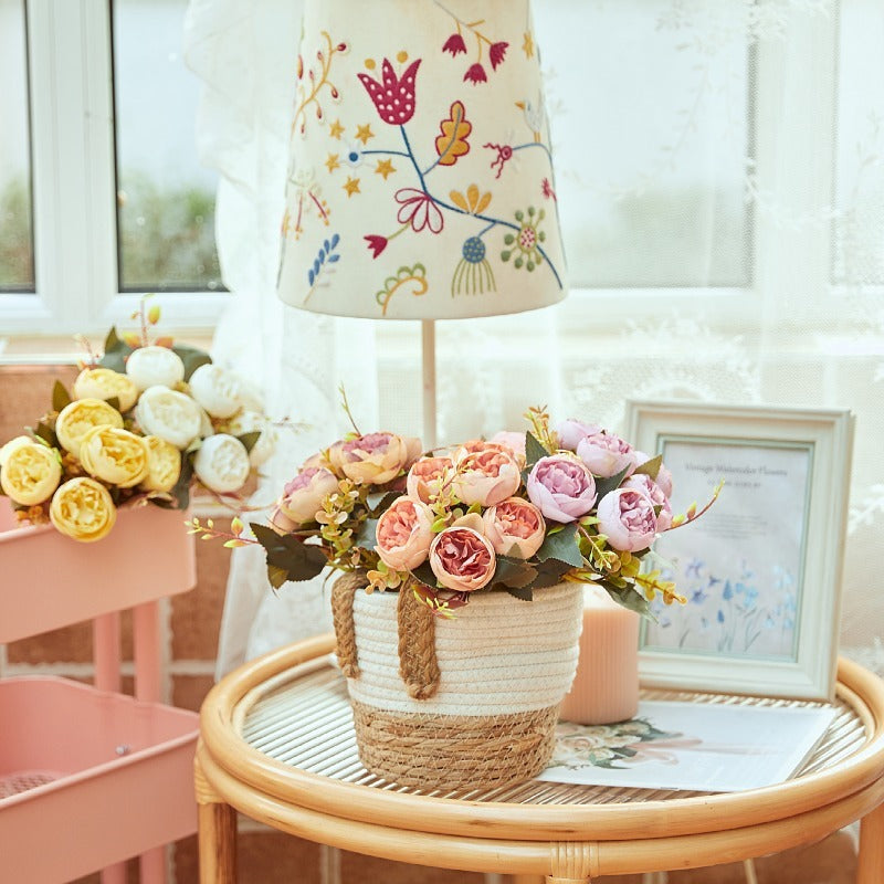 Bouquets de fleurs de rosiers faux choux en vrac de 10 pouces pour la maison, les fêtes de mariage, en gros 