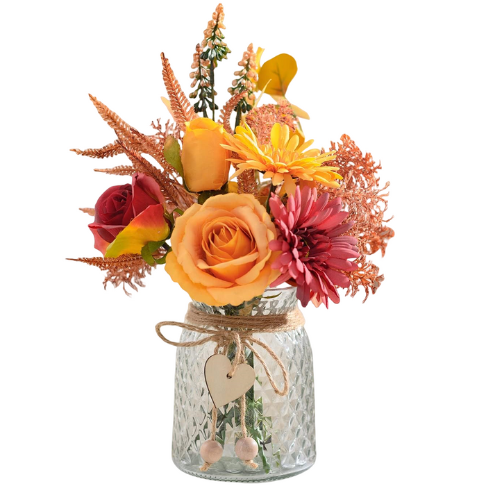 Bulk Artificial Flowers in Vase Faux Silk Flowers Arrangement in Vase Wholesale