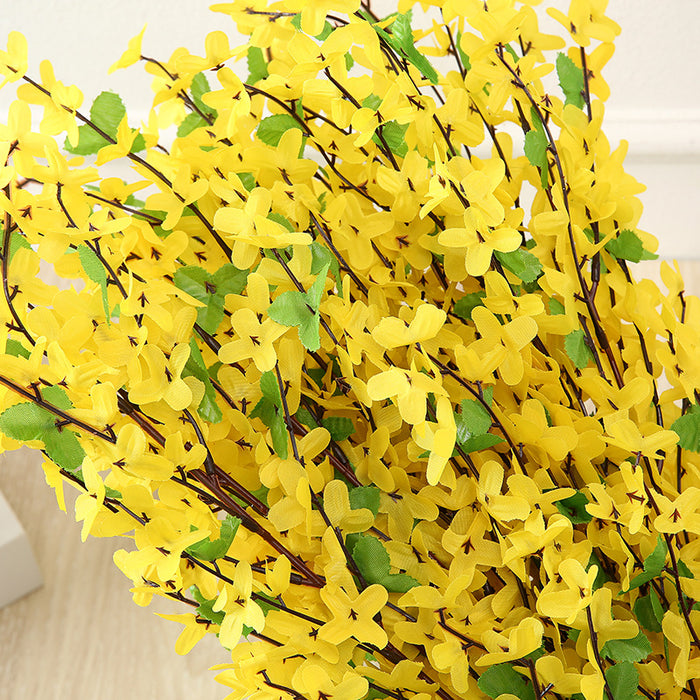 Bulk 3pcs 25.5" Faux Spring Forysythia Blossom Stems Picks Spring Flowers Wholesale