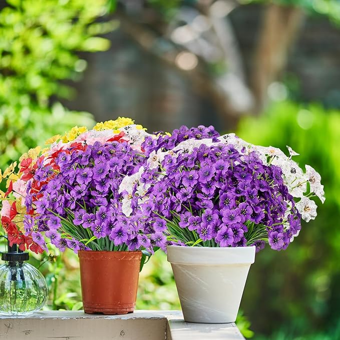 Flores artificiales de arbustos de narcisos a granel para flores resistentes a los rayos UV al aire libre al por mayor